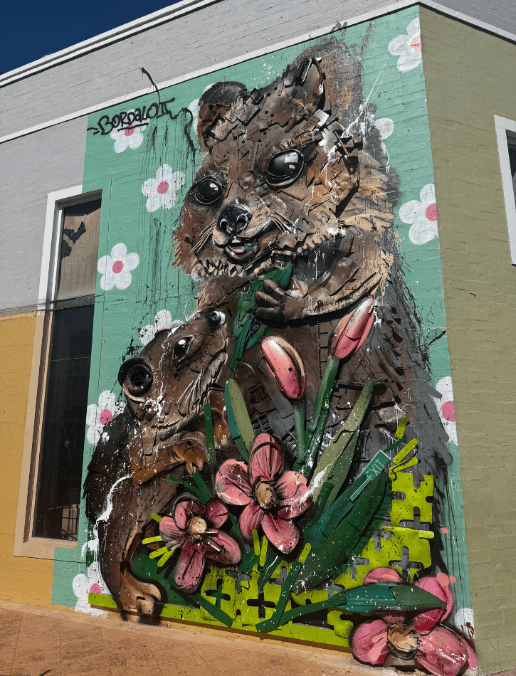 Art in Fremantle Piazza by artist Bordalo II