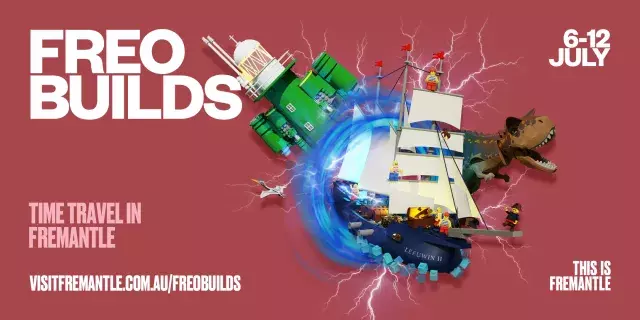 an event header for Freo Builds, running from 6-12 July and a link to the Visit Fremantle website