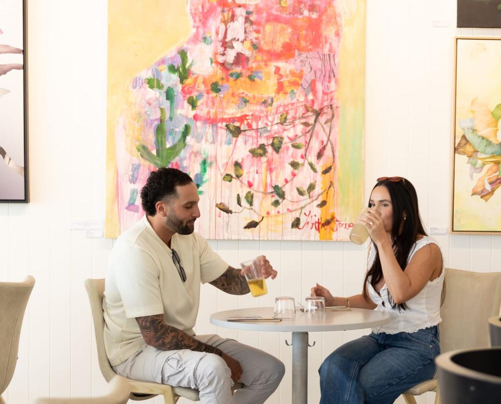 a couple sitting at Palette in North Fremantle 